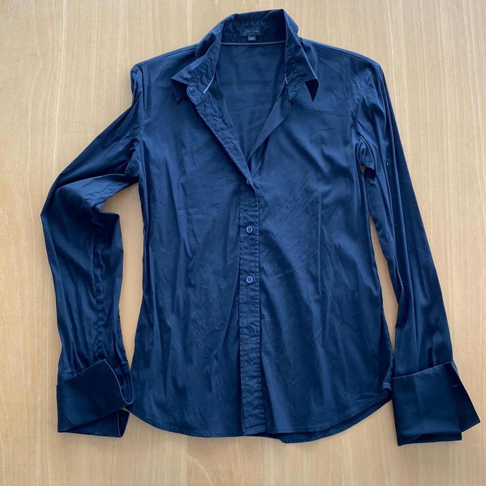 Talula Babaton black dress shirt with cuffs.